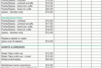 Clothing Alteration Price Sheets Yahoo Image Search Regarding Fashion Cost Sheet Template