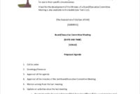 Committee Meeting Agenda Template 12+ Free Word, Pdf Within It Steering Committee Agenda Template