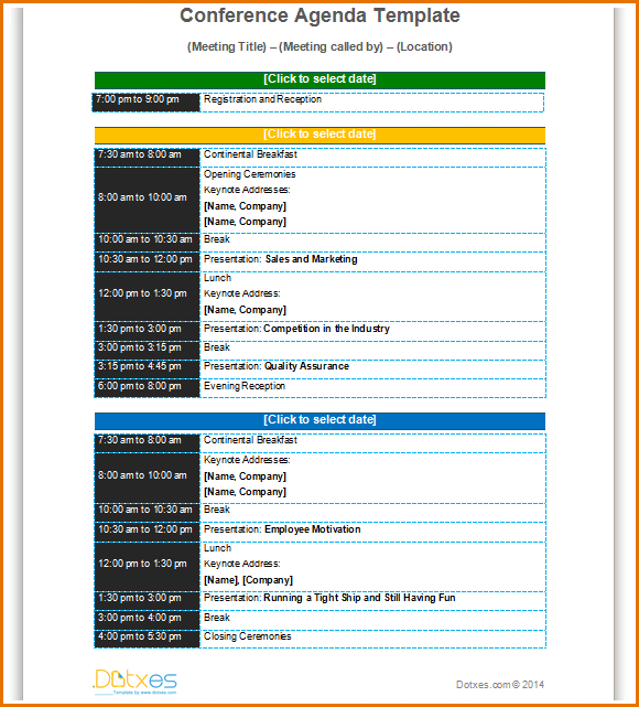 Conference Agenda Template 10+ Conference Agenda Template Pertaining To Multi Day Meeting Agenda Template
