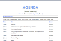 Conference Agenda Template In Multi Day Meeting Agenda Template