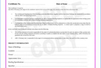 Construction Certificate Of Completion Template In Certificate Of Completion Construction Templates