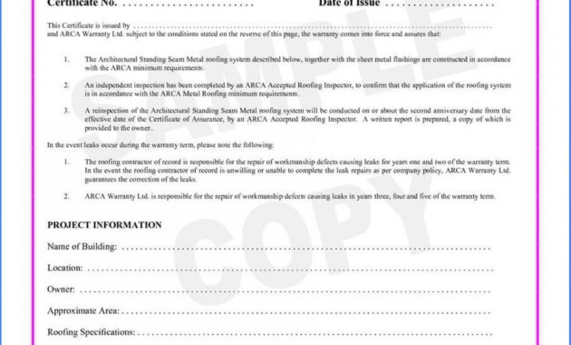 Construction Certificate Of Completion Template In Certificate Of Completion Construction Templates