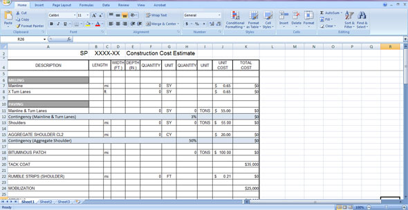 Construction Cost Estimate Template | Cost Estimation Sheet For Software Development Cost Estimation Template