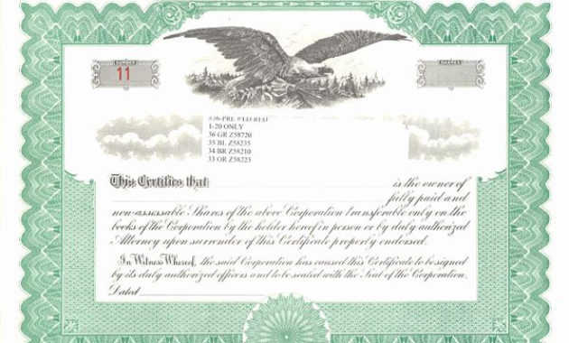 Corporate Stock Certificate Template Word Fresh Blank With Regard To Blank Share Certificate Template Free