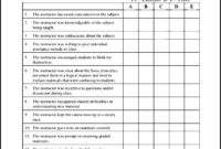 Course Evaluation Sheet Sample Templates Sample Templates Within Cost Evaluation Template