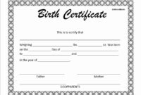 Create Birth Certificate Template Beautiful 14 Free Birth Pertaining To Simple Rabbit Birth Certificate Template Free 2019 Designs