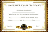 Customer Service Award Certificate: 10 Templates That Give Within Free Certificate For Years Of Service Template