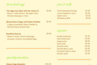 Customize 62+ Breakfast Menu Templates Online Canva Within Breakfast Lunch Dinner Menu Template