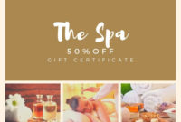 Customize 87+ Spa Gift Certificate Templates Online Canva Pertaining To Fresh Spa Day Gift Certificate Template