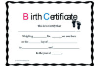 Cute Looking Birth Certificate Template With Regard To Fantastic Girl Birth Certificate Template