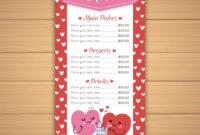 Cute Valentine Menu Template | Free Vector With Free Valentine Menu Templates