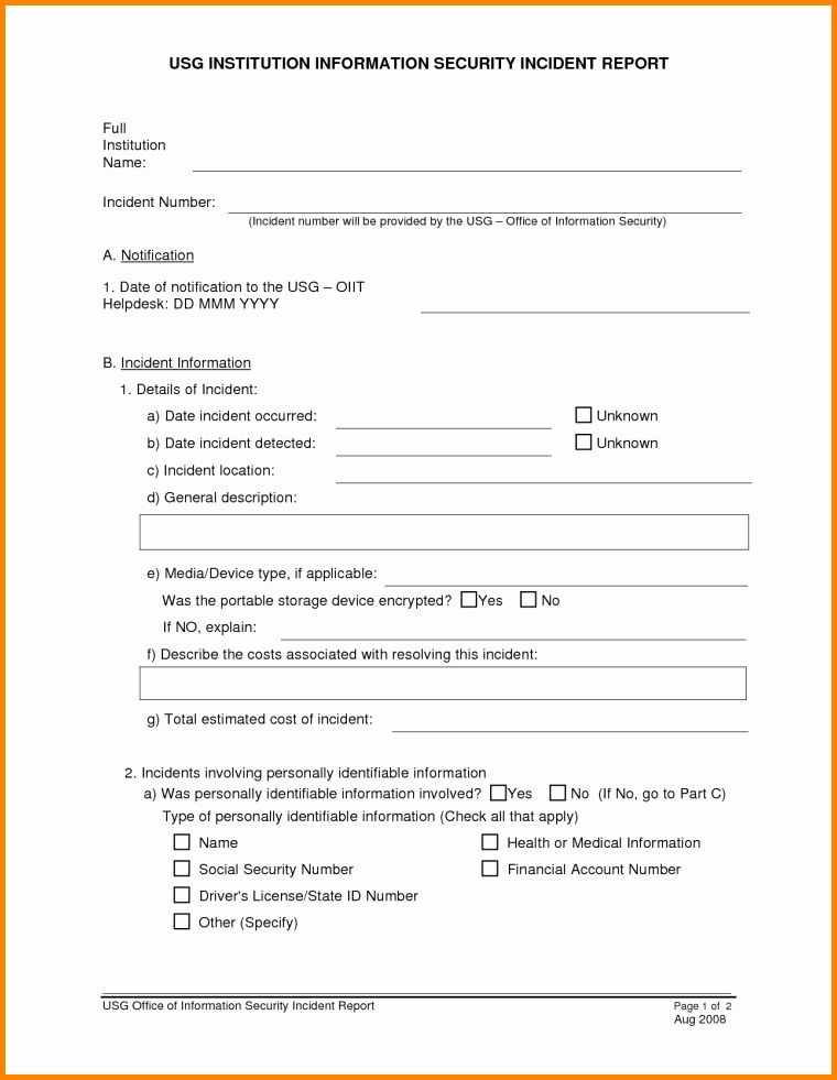 Cyber Security Incident Report Template Luxury 19 Of Cyber Intended For Security Incident Log Template