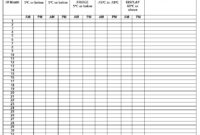 Daily Temperature Log Sheet 3 Printable Samples In Food Temperature Log Template