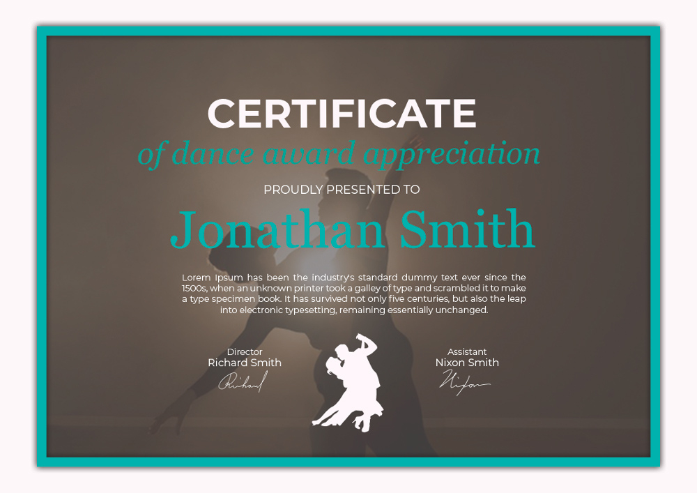 Dance Award Certificate Template Photoshop | Room Surf Within Dance Award Certificate Templates