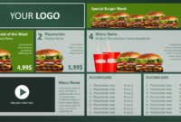 Digital Menu Board Powerpoint Design • Presentationpoint Intended For Restaurant Menu Powerpoint Template