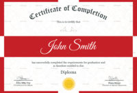 Diploma Completion Certificate Design Template In Psd, Word Inside Certificate Template For Project Completion