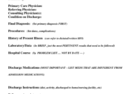 Discharge Summary Sample In Word And Pdf Formats Throughout History Of Present Illness Template