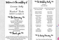 Diy Rustic Wedding Program Template Order Of Ceremony | Etsy In Wedding Ceremony Agenda Template