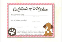 Dog Adoption Certificate Template Sample Templates Pertaining To Amazing Pet Adoption Certificate Editable Templates