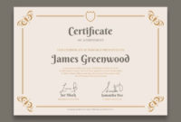 Download Elegant Certificate Template With Golden Borders Within Certificate Template For Pages