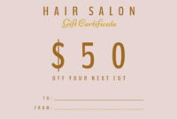 Easy To Edit Hair Salon Gift Certificates. Throughout Free Printable Hair Salon Gift Certificate Template