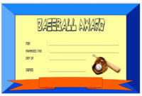 Editable Baseball Award Certificates [9+ Sporty Designs Free] Regarding 7 Scholarship Award Certificate Editable Templates