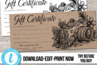 Editable Custom Printable Photography Gift Certificate Inside Photography Session Gift Certificate
