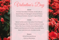 Editable Floral Valentine&amp;#039;S Day Menu Template Valentines Regarding Free Valentine Menu Templates