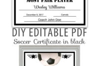 Editable Pdf Sports Team Soccer Certificate Diy Award In New Soccer Certificate Template Free 21 Ideas