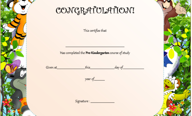 Editable Pre K Graduation Certificates 10+ Template Ideas Within Simple Preschool Graduation Certificate Free Printable