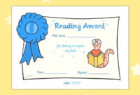 Editable Reading Award Certificates | Reading Awards Regarding Reading Achievement Certificate Templates