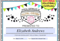 Editable Volleyball Certificates Instant Download Volleyball With Volleyball Certificate Templates