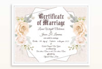 Editable Wedding Certificate Template, Printable With Fantastic Marriage Certificate Editable Template