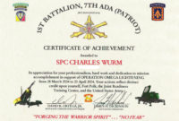 Education / Awards With Regard To Army Certificate Of Inside Army Certificate Of Achievement Template