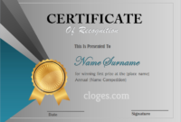 Elegant Editable Certificate Of Recognition Word Template With Recognition Certificate Editable