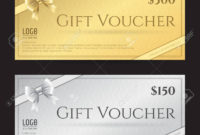 Elegant Gift Card Or Gift Voucher Template With Shiny Gold In Elegant Gift Certificate Template