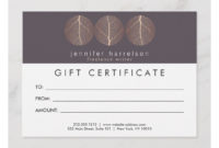 Elegant Rose Gold Leaf Trio Logo Gift Certificate | Zazzle Within Fascinating Elegant Gift Certificate Template