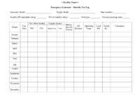 Emergency Generator Monthly Test Log In Word And Pdf With Pool Maintenance Log Template