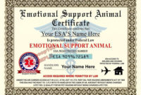 Emotional Support Dog Certificate Template | Williamson Ga Regarding Service Dog Certificate Template Free 7 Designs