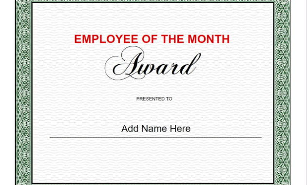 Employee Certificates Use Iclicknprint Certificate Templates For Employee Of The Month Certificate Template