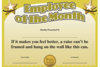 Employee Of The Month Certificate, Sample Of Employee Of Regarding Employee Of The Month Certificate Template Word