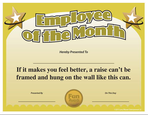 Employee Of The Month Certificate, Sample Of Employee Of Regarding ...