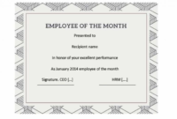 Employee Of The Month Certificate Template With Picture 6 For Simple Best Employee Certificate Template