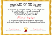 Employee Of The Month Intended For Simple Teacher Of The Month Certificate Template