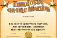 Employee Of The Week Certificate Template | Williamson Ga Intended For Free Funny Certificates For Employees Templates