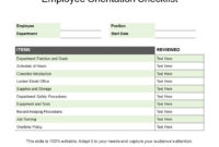Employee Orientation Checklist Powerpoint Slide Graphics Within New Employee Orientation Agenda Template