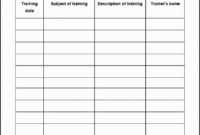 Employee Training Record Template Excel | Akademiexcel Throughout Employee Training Log Template