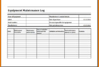 Equipment Maintenance Log Template Excel | Charlotte With Regard To Office Log Book Template