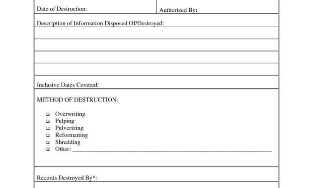 Exceptional Certificate Of Destruction Template Ideas In Destruction Certificate Template