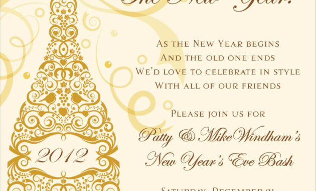 Filigree Champagne Gold Invitationsnoteworthy Inside Happy New Year Certificate Template Free 2019 Ideas